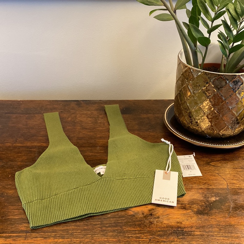 Good American, size 3 (L), darted bust sweater bralette, summer must!  NWT!!